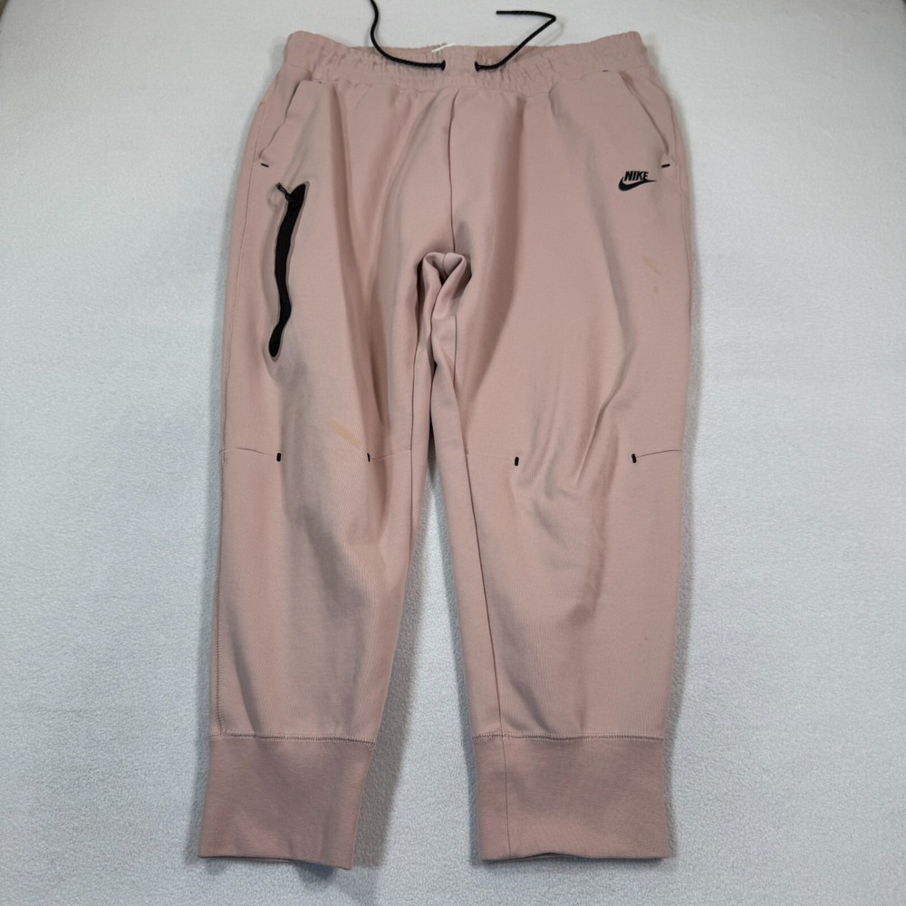 Nike Sweatpants Womens 1X Medium Pink Tech Fleece Running Athletic Joggers Pants